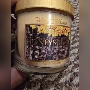 White Barn Honeysuckle Candle with Cream and Gold Accents